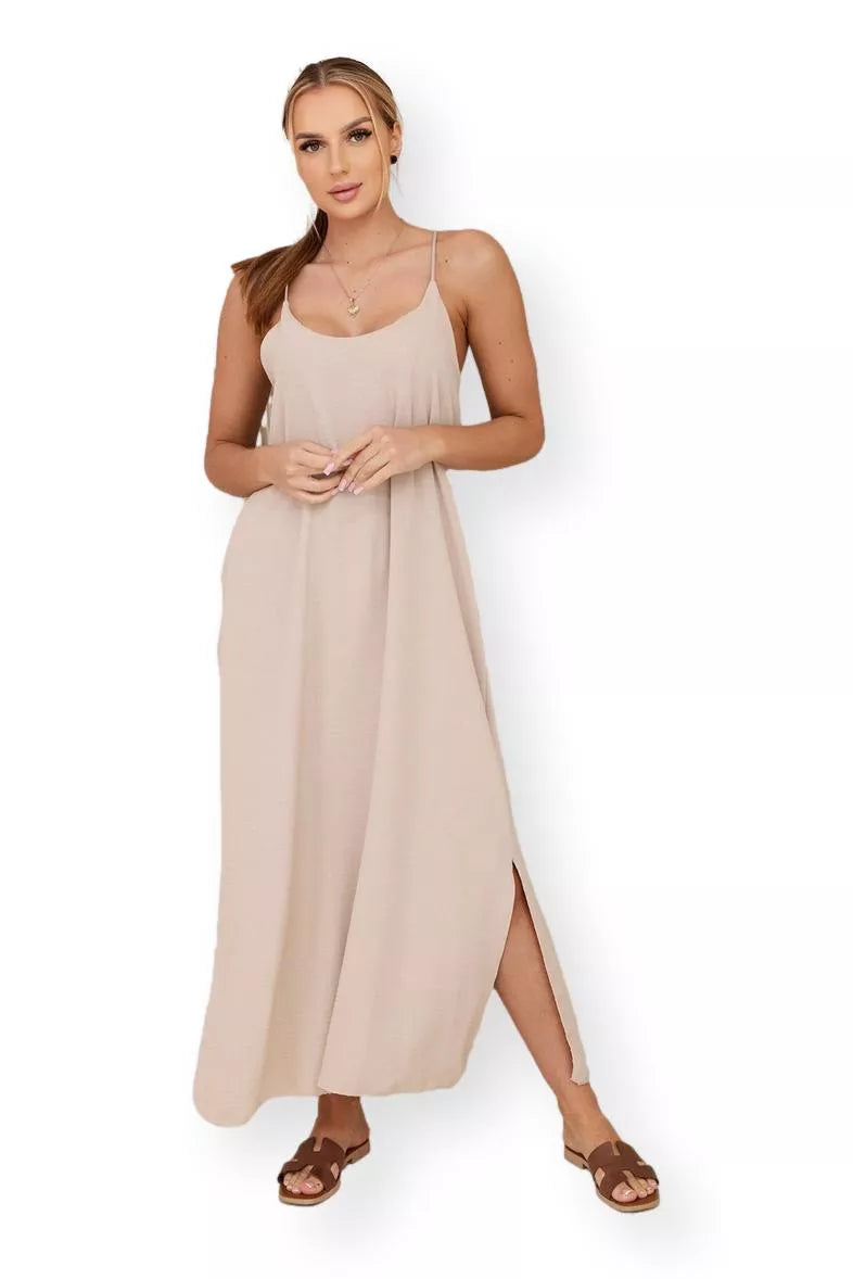Women's dark beige dress Serena