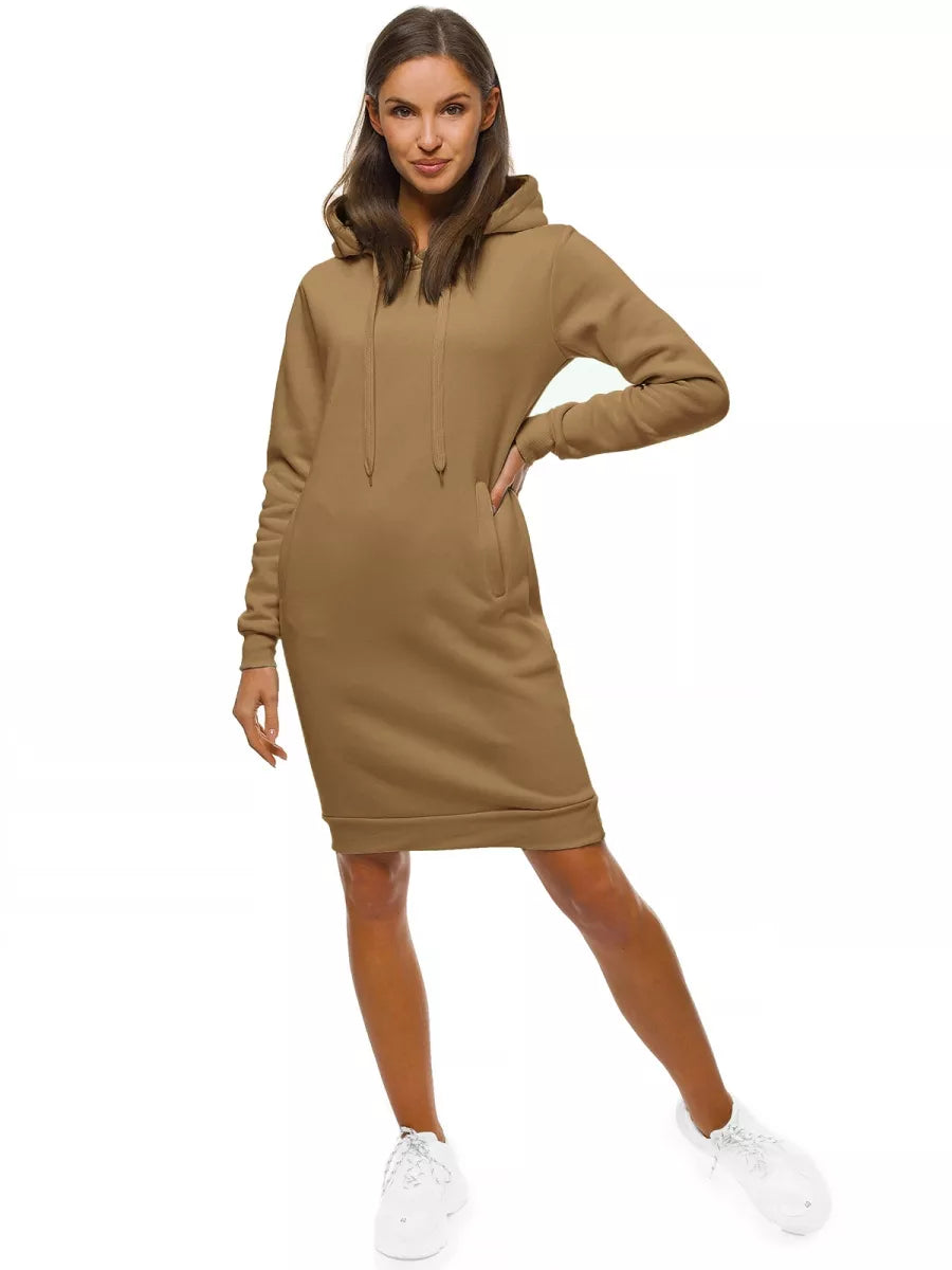 Women's dark brown dress with a hood Margaret