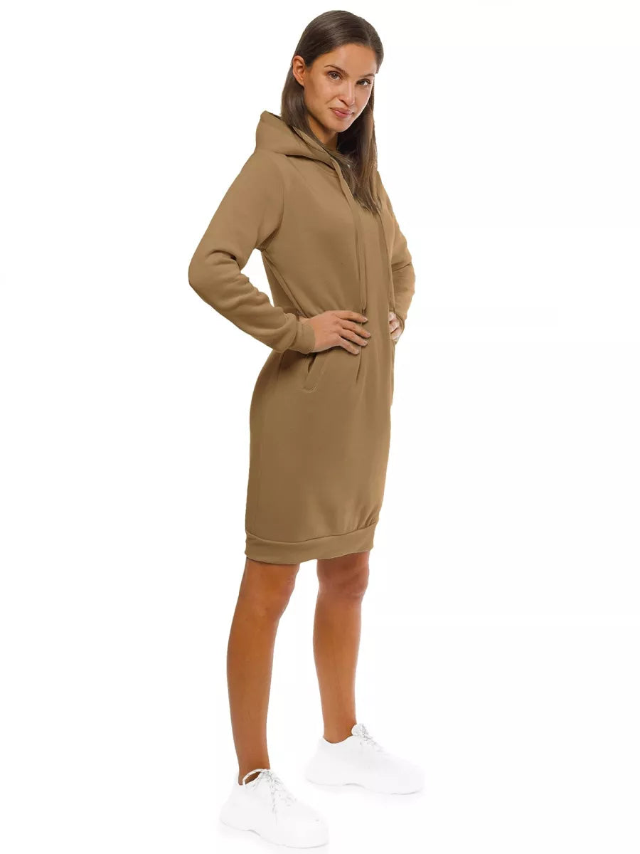 Women's dark brown dress with a hood Margaret