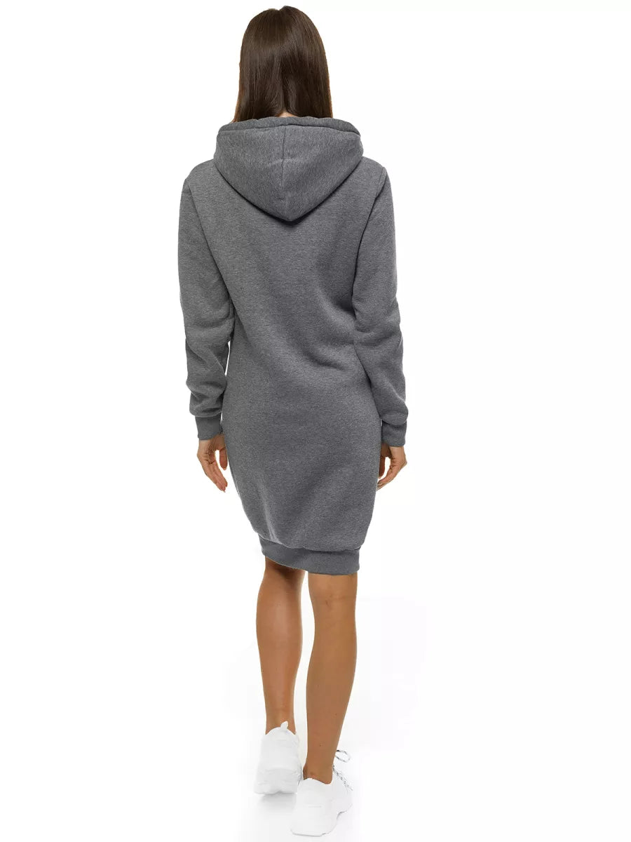 Women's dark gray dress with a hood Margaret