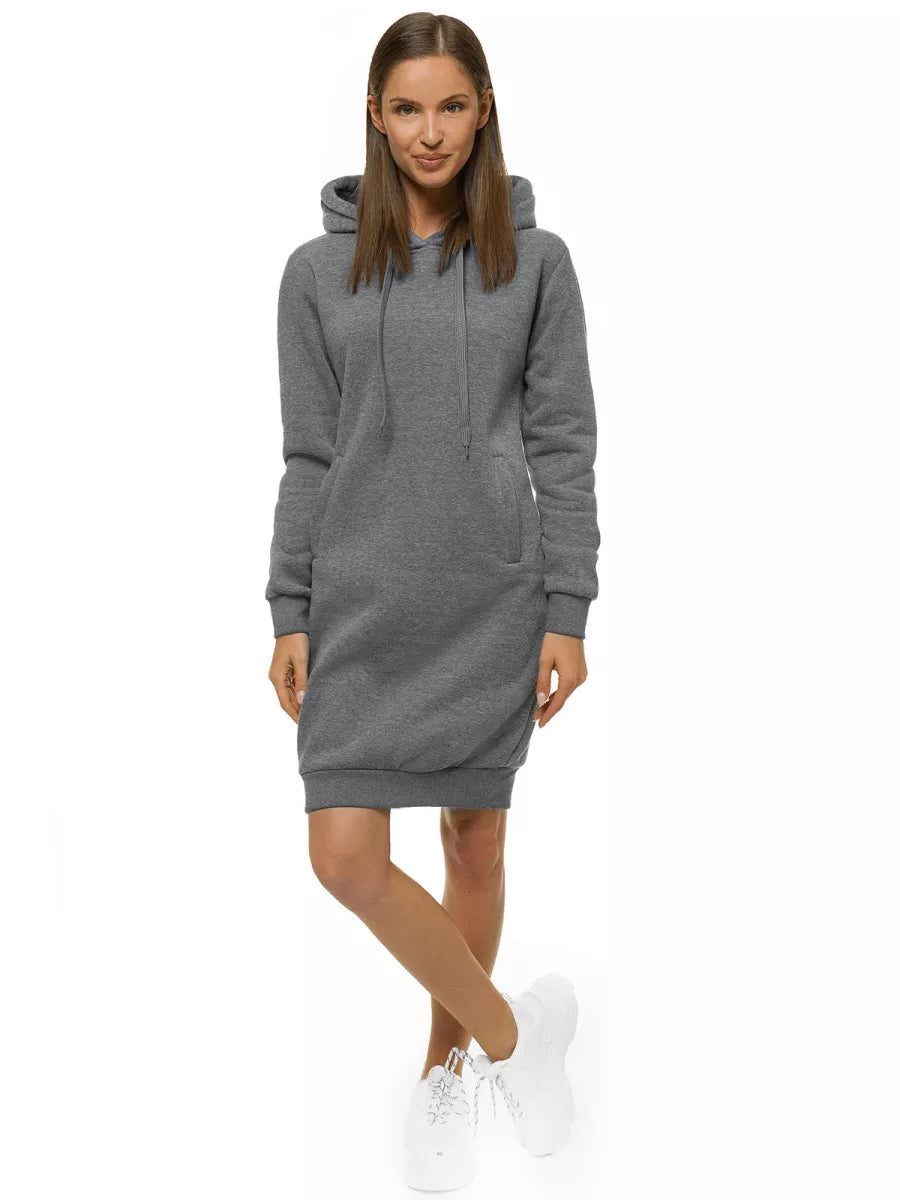 Women's dark gray dress with a hood Margaret