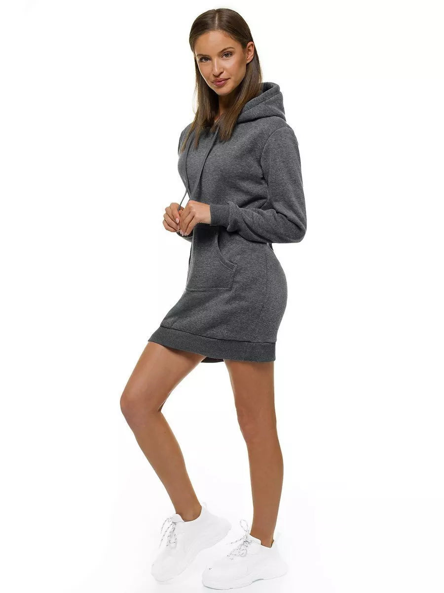 Women's dark gray hooded dress Megan