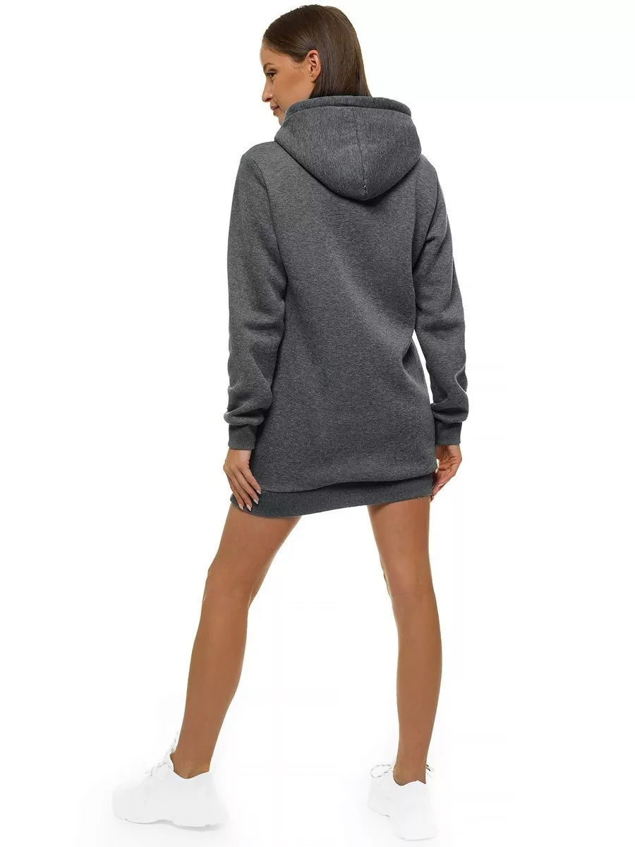 Women's dark gray hooded dress Megan