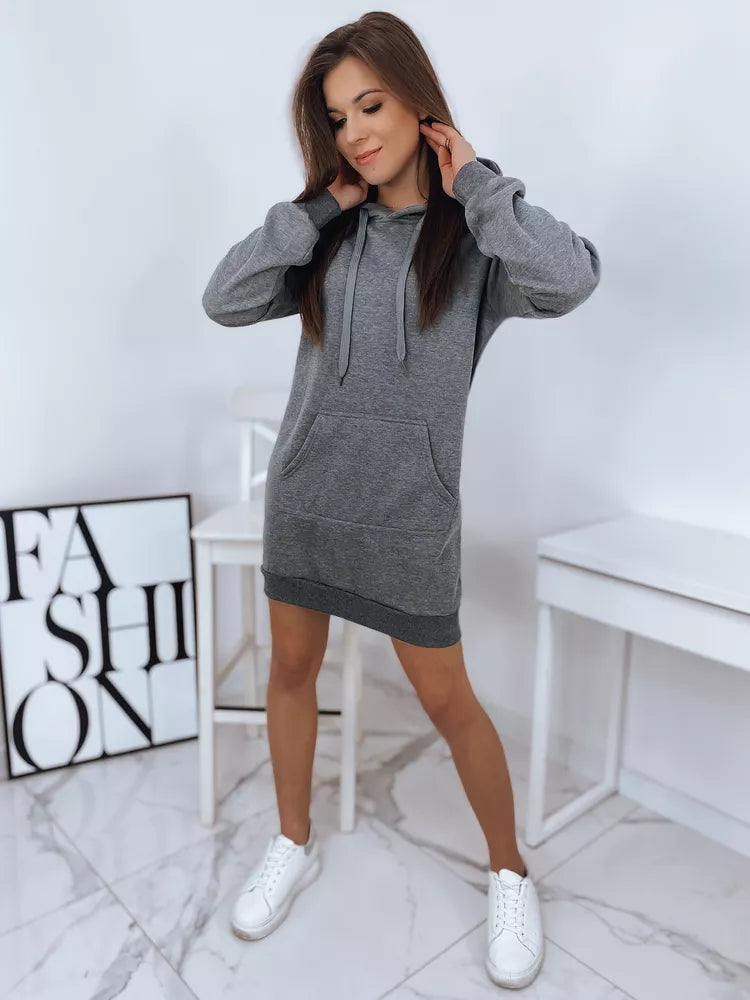 Women's dark gray hooded dress Megan
