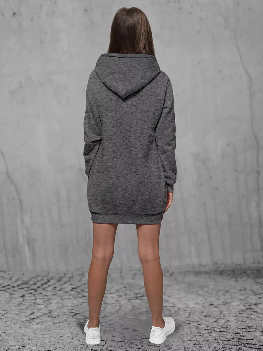 Women's dark gray hooded dress Megan