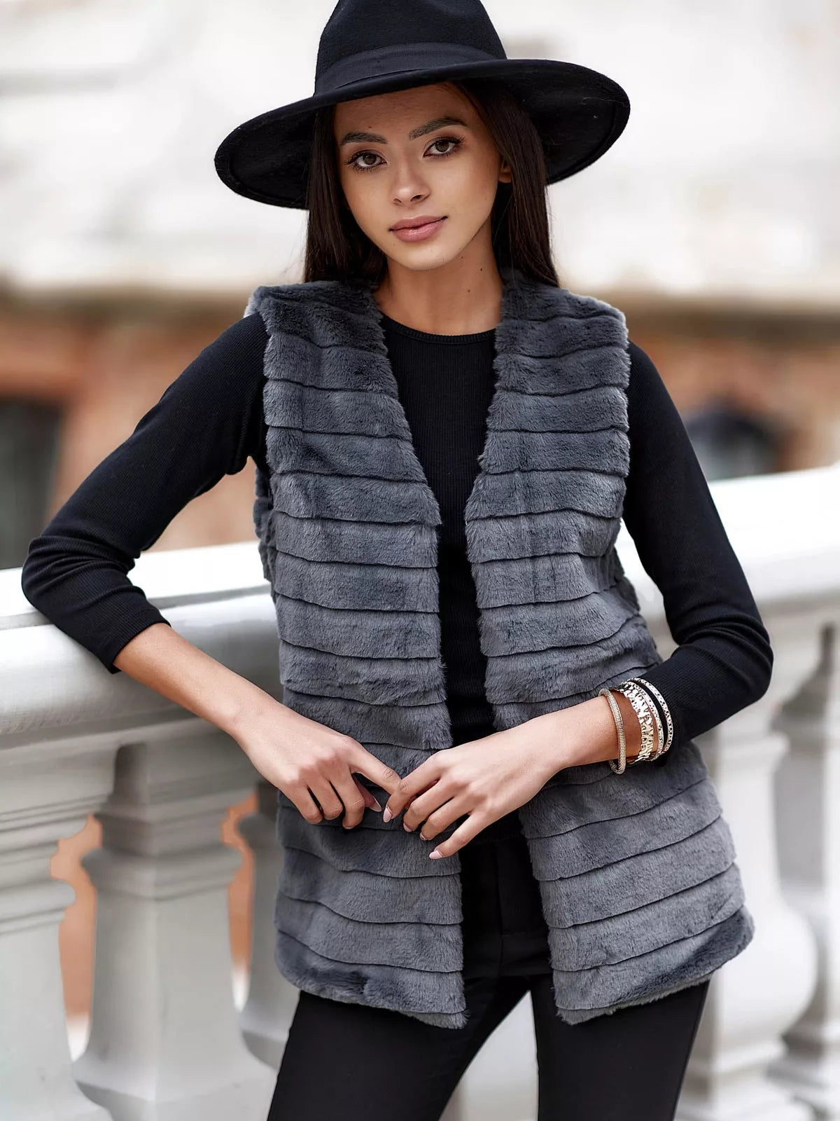 Women's dark gray vest Drel