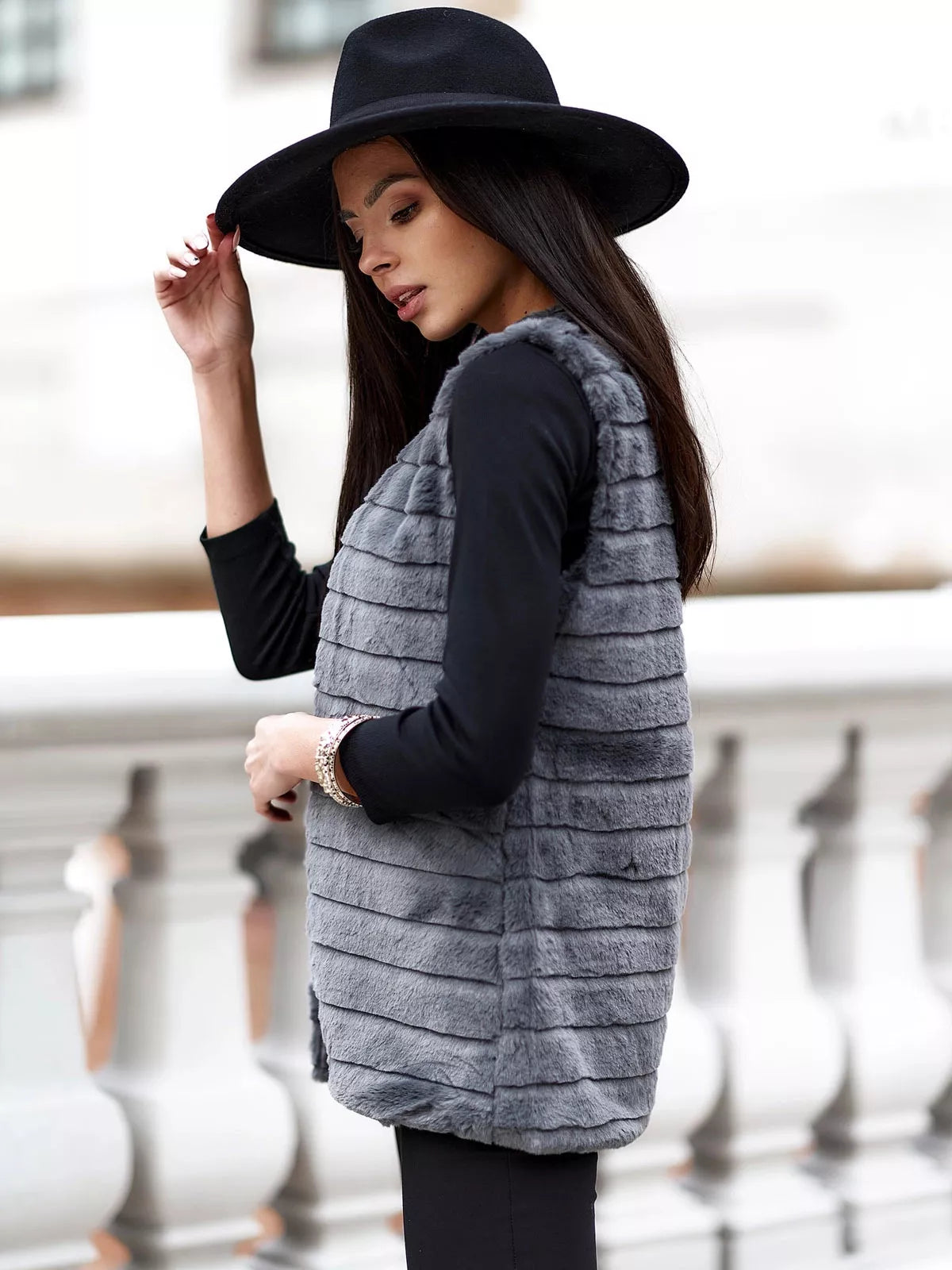 Women's dark gray vest Drel