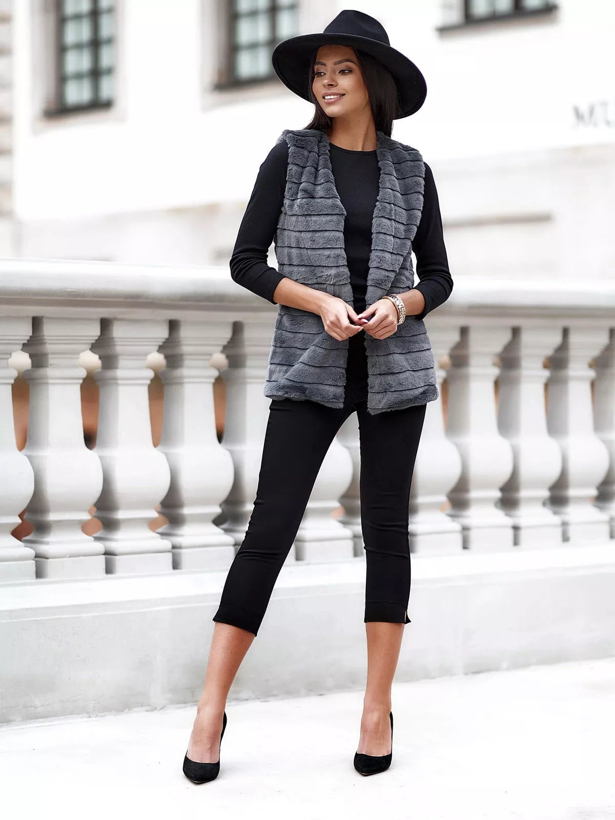 Women's dark gray vest Drel