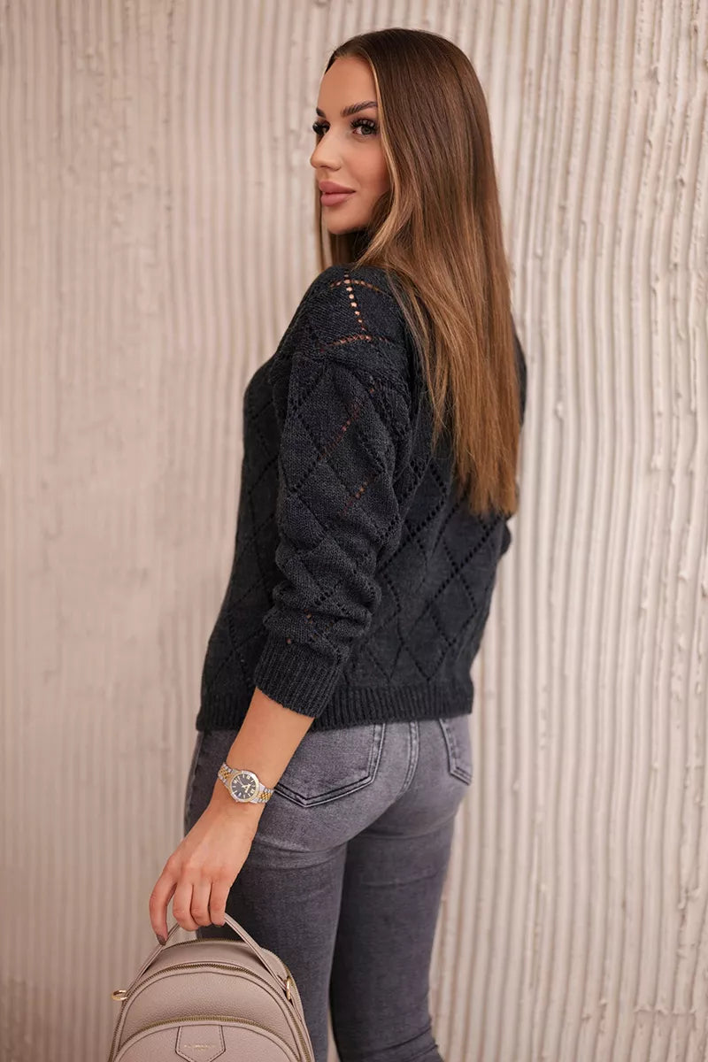 Women's dark gray sweater Rombas 