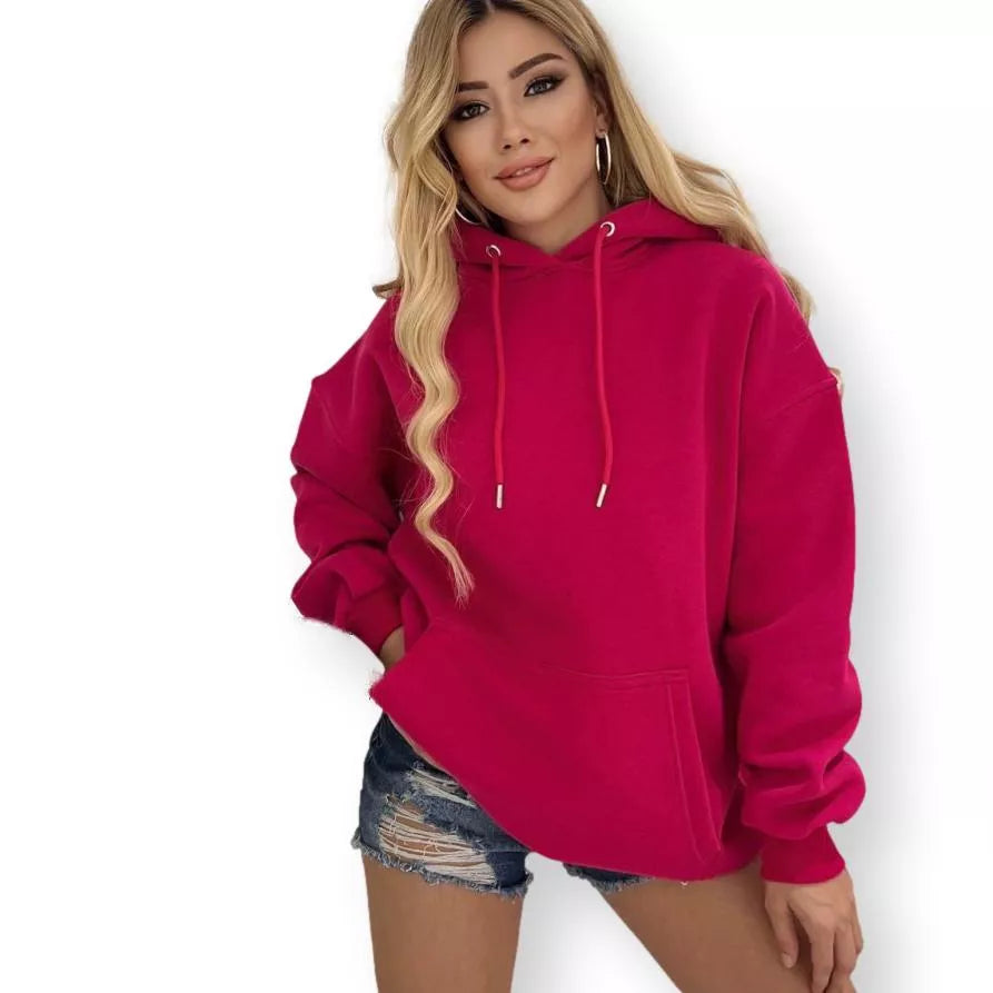 Women's dark pink tunic with a hood Narol