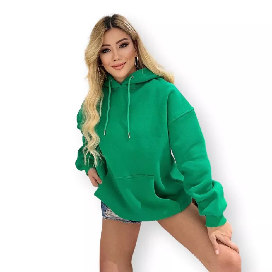 Women's dark green tunic with a hood Narol