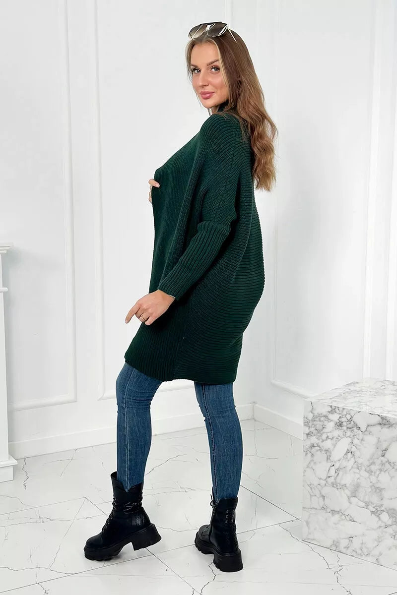 Women's dark green cardigan Nave