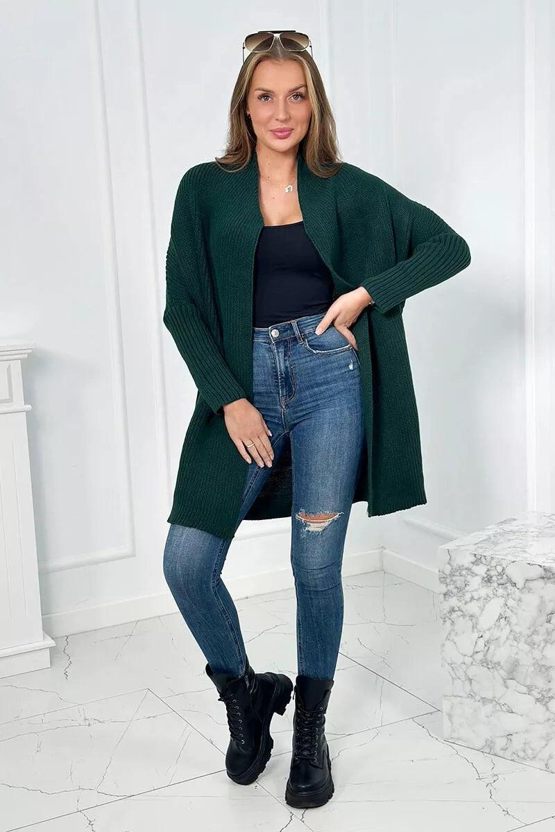 Women's dark green cardigan Nave