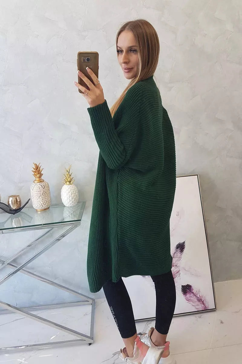 Women's dark green cardigan Nave