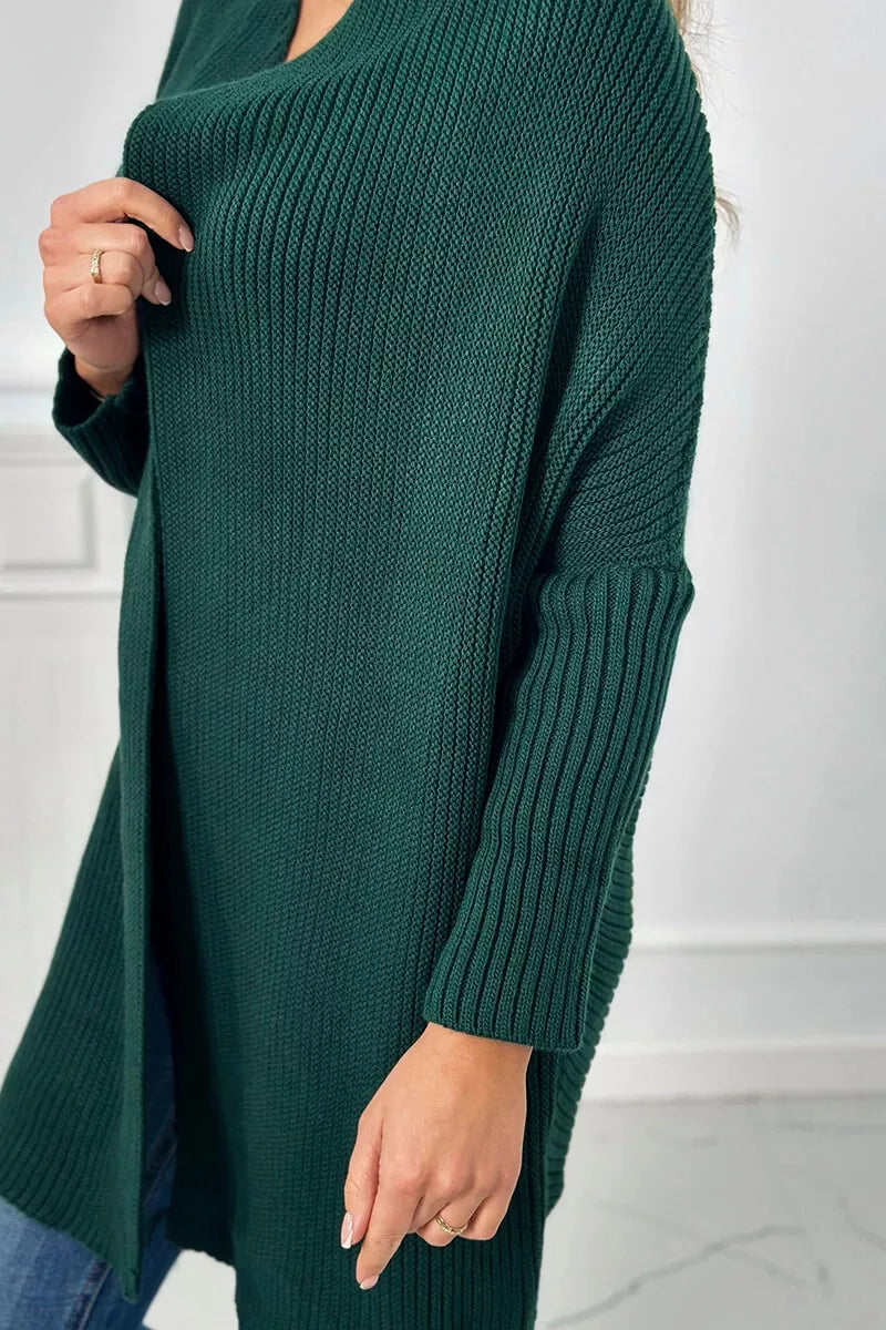 Women's dark green cardigan Nave
