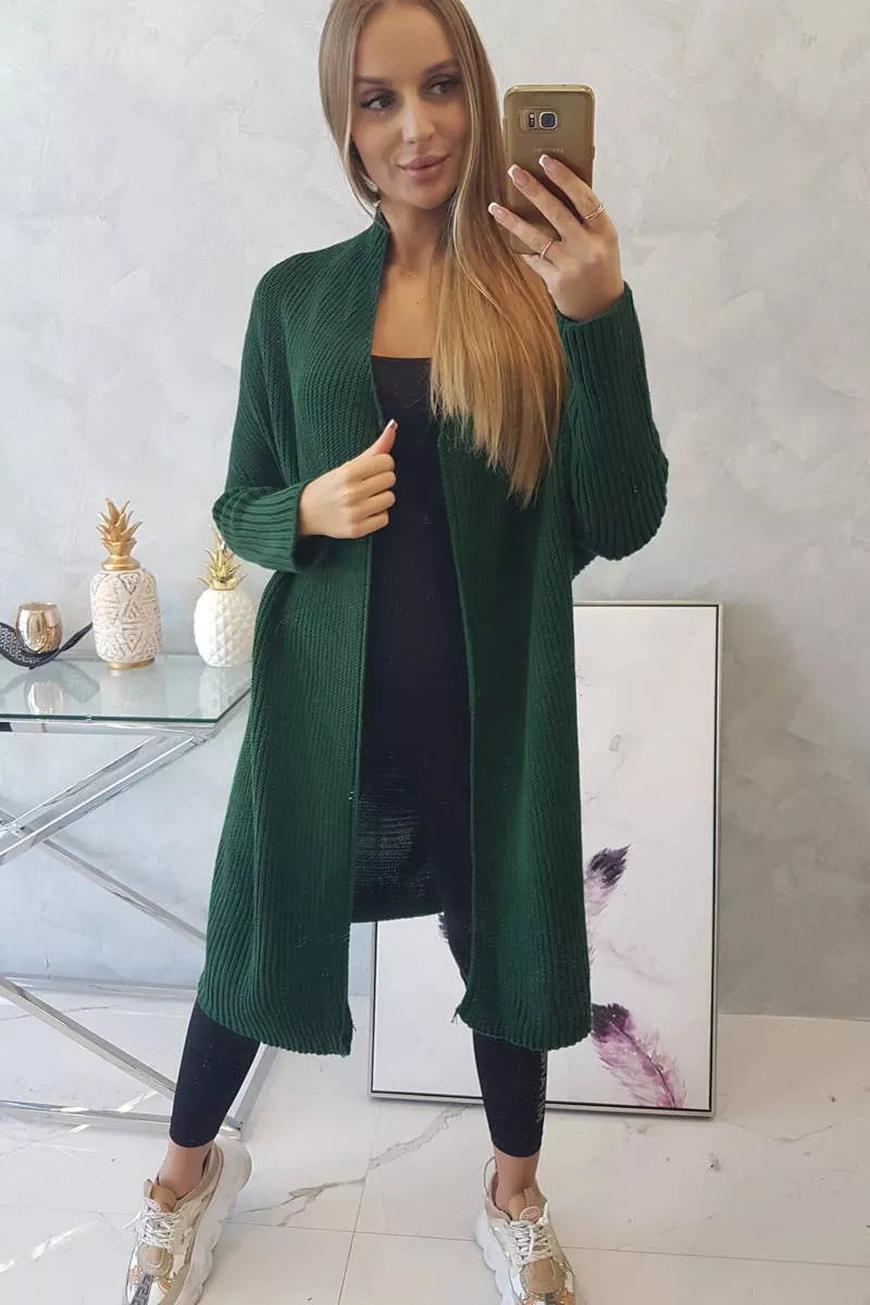 Women's dark green cardigan Nave