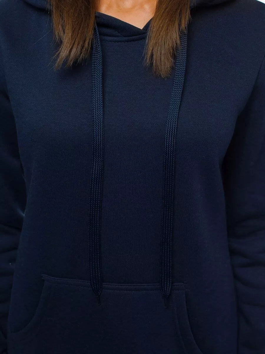 Women's dark blue dress with a hood Megan