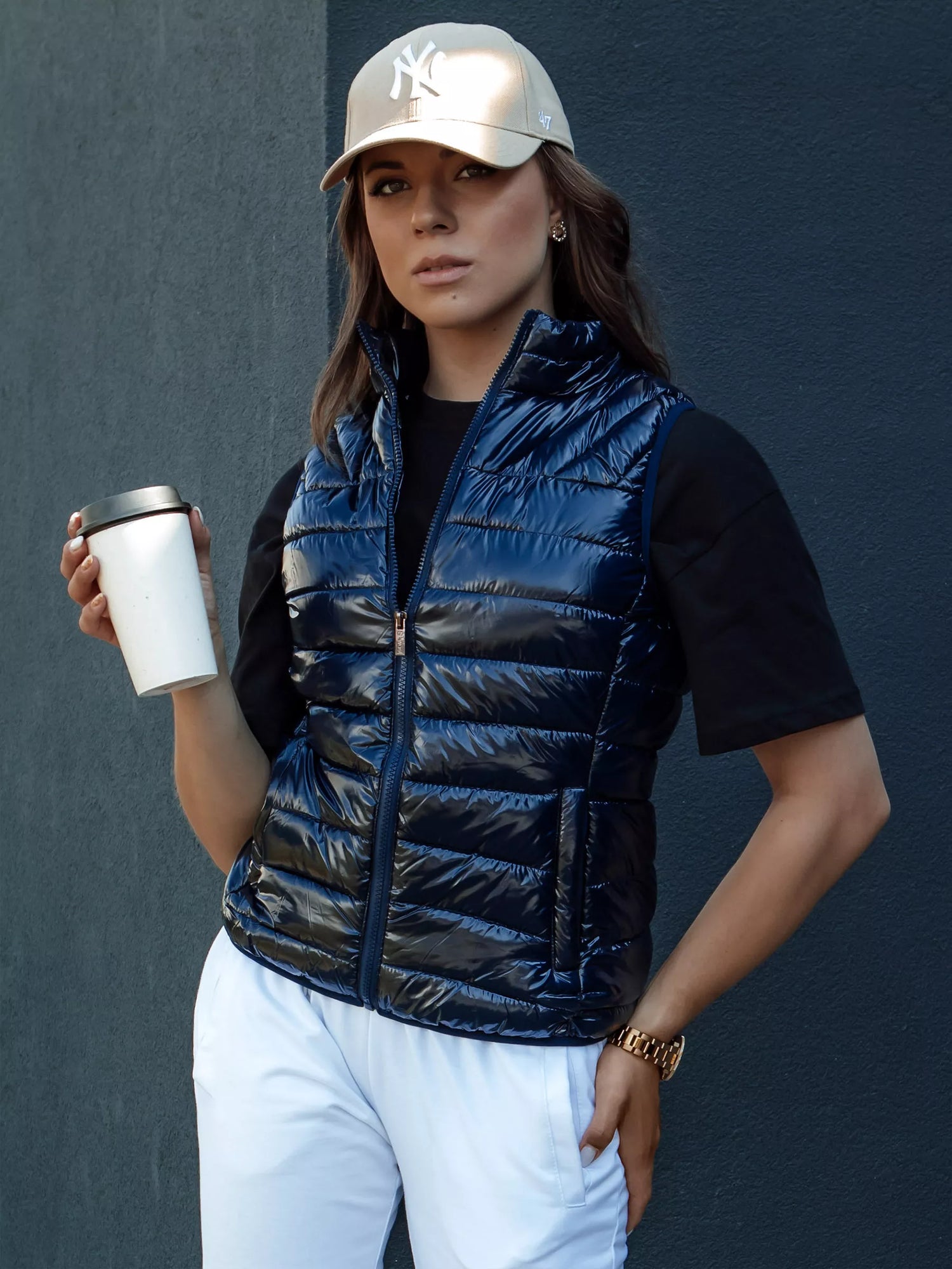 Women's dark blue vest Viano