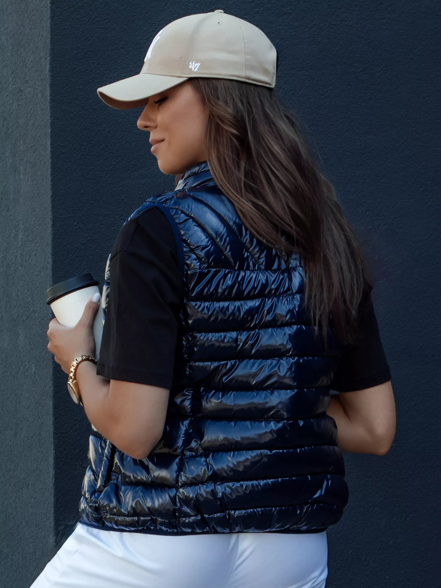 Women's dark blue vest Viano