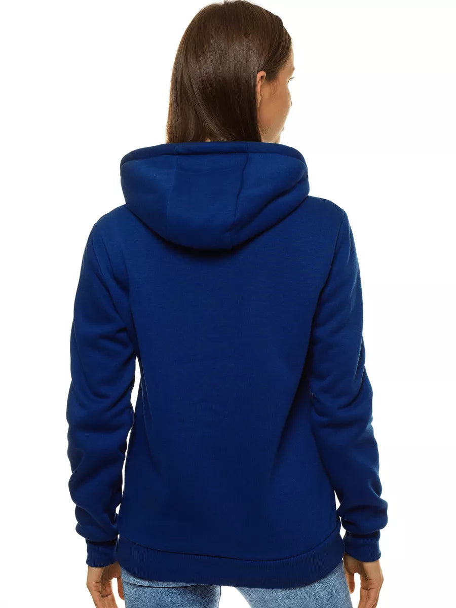 Navy blue women's sweatshirt with a hood Molin