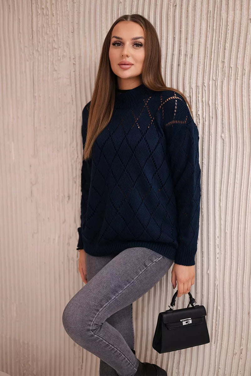 Women's navy blue sweater Rombas 