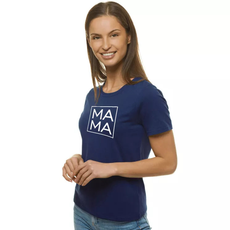 Women's navy blue T-shirt MAMA