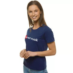 Women's navy blue T-shirt Don't be nervous