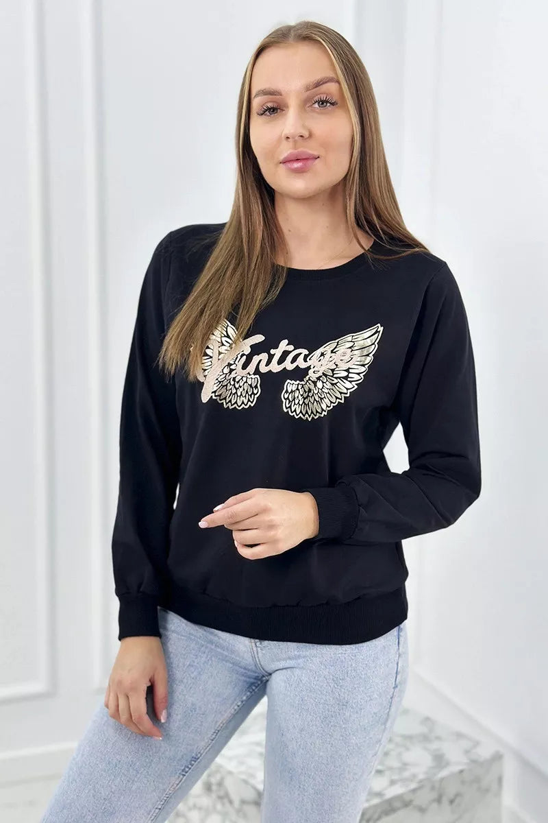 Women's black sweater Vintage