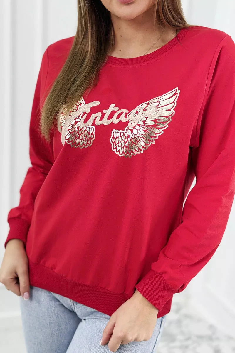 Women's red sweater Vintage