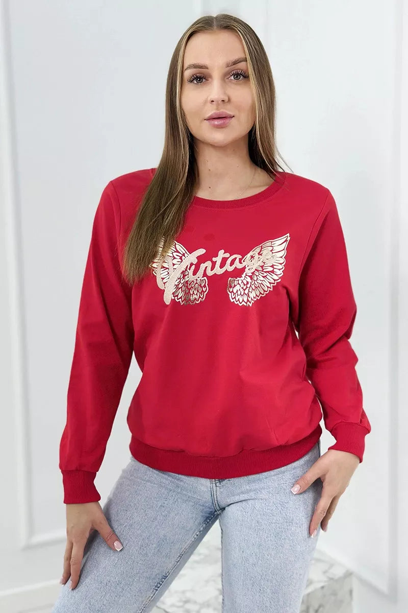 Women's red sweater Vintage