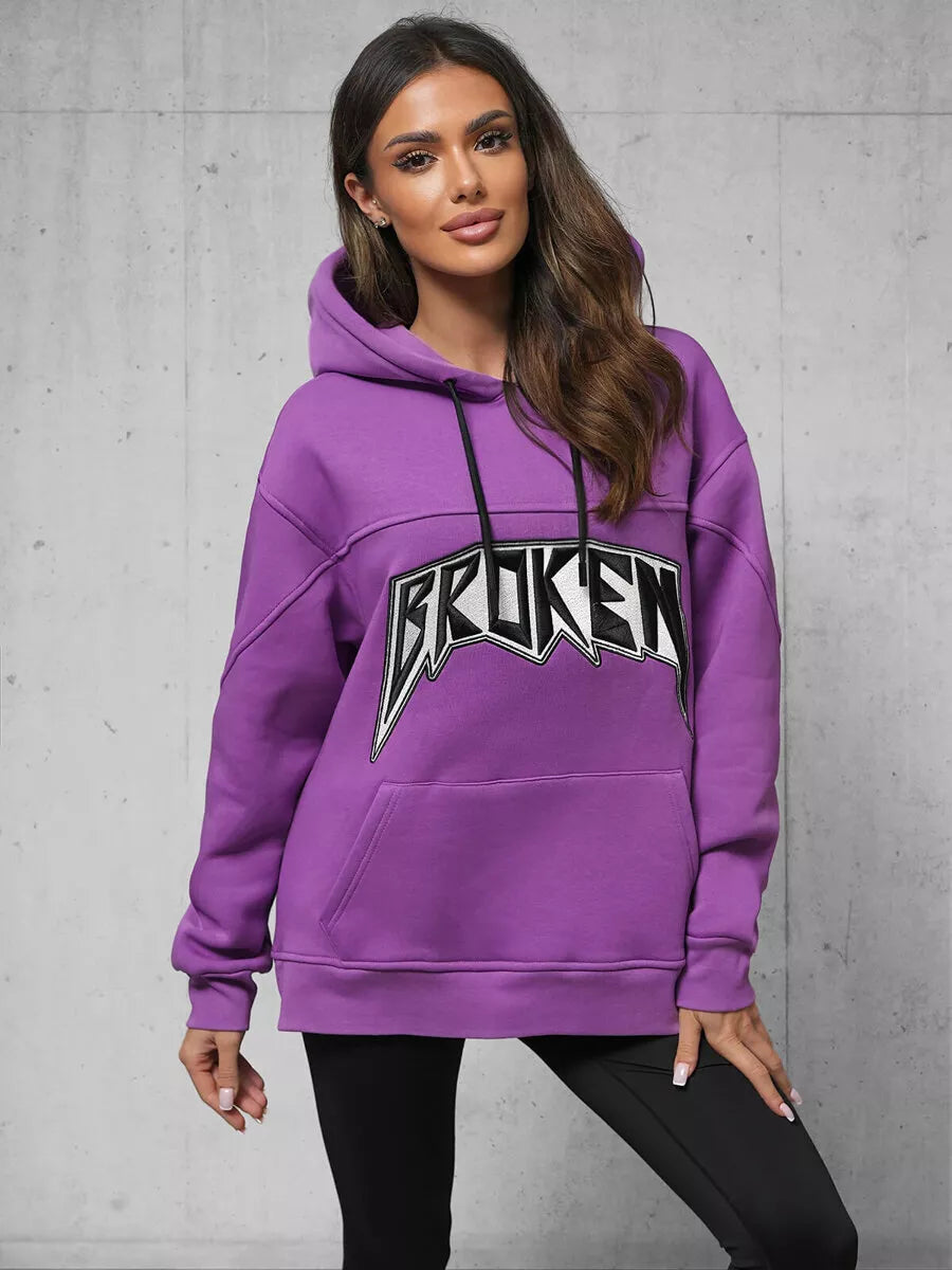 Women's purple sweater Broken