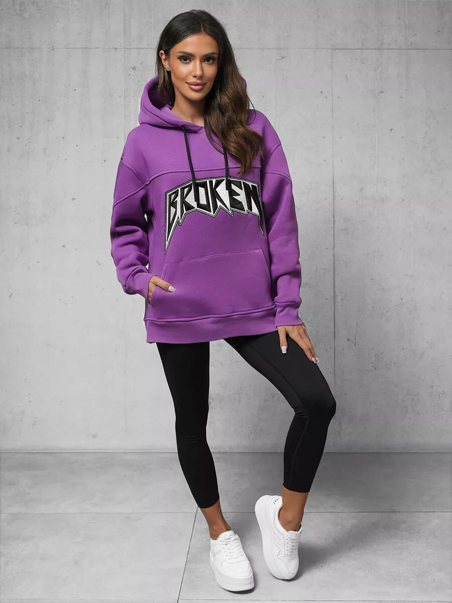 Women's purple sweater Broken