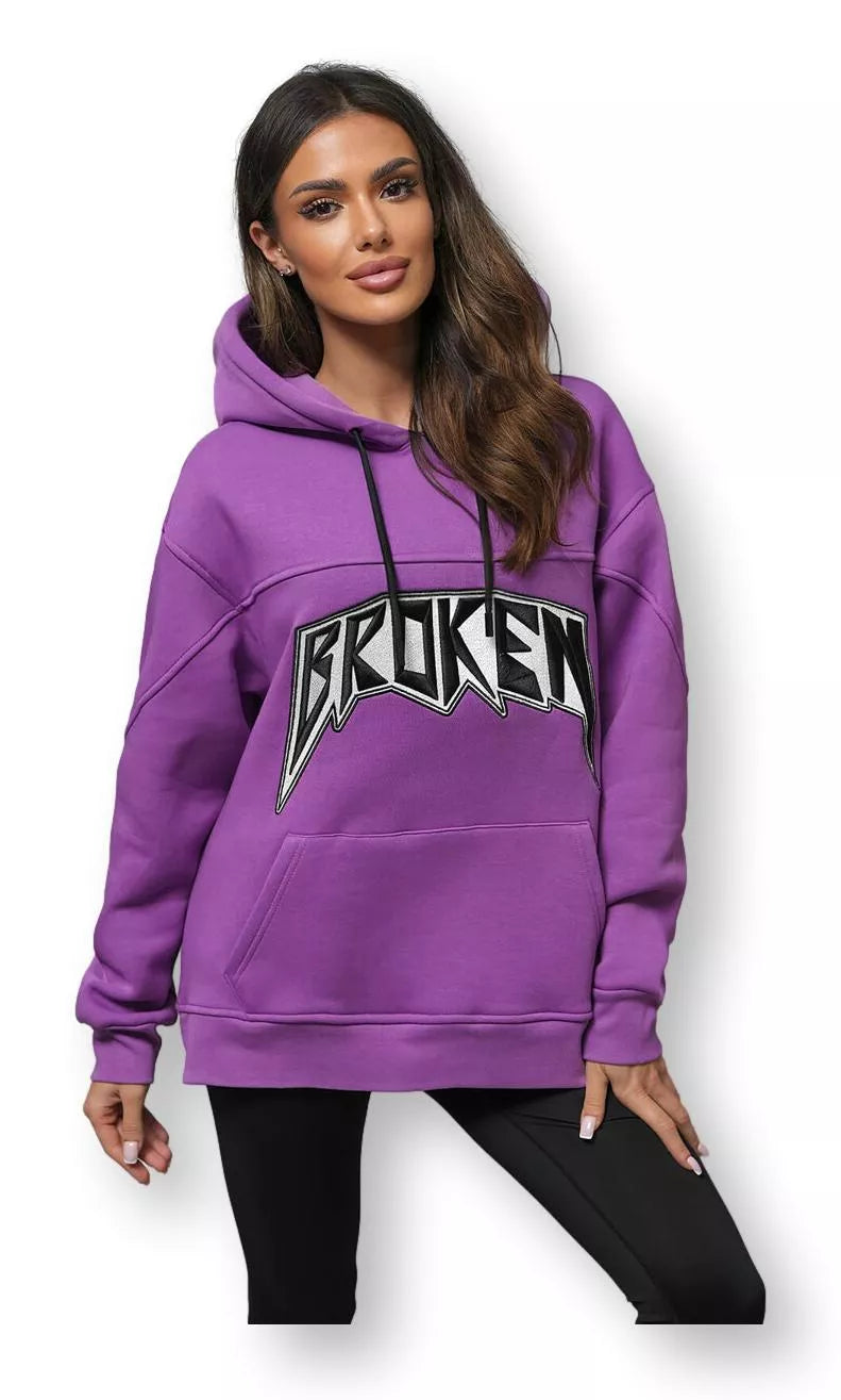 Women's purple sweater Broken