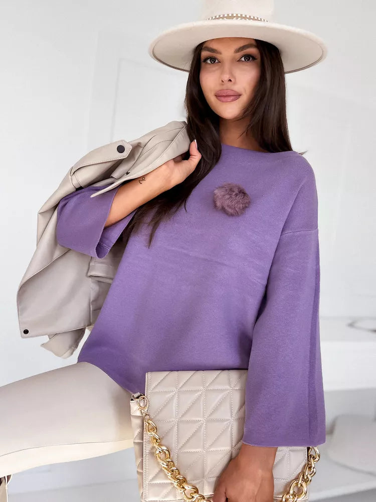 Women's purple oversized sweater Justi