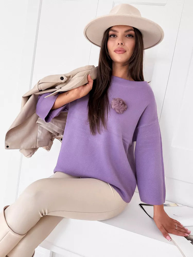 Women's purple oversized sweater Justi