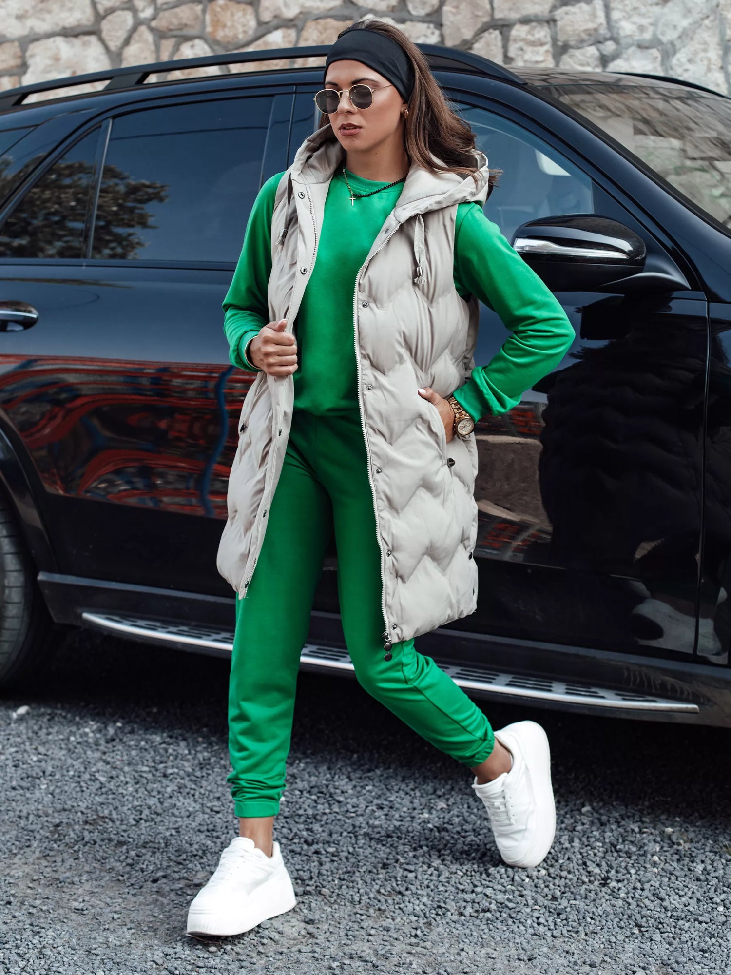 Women's green suit Milin