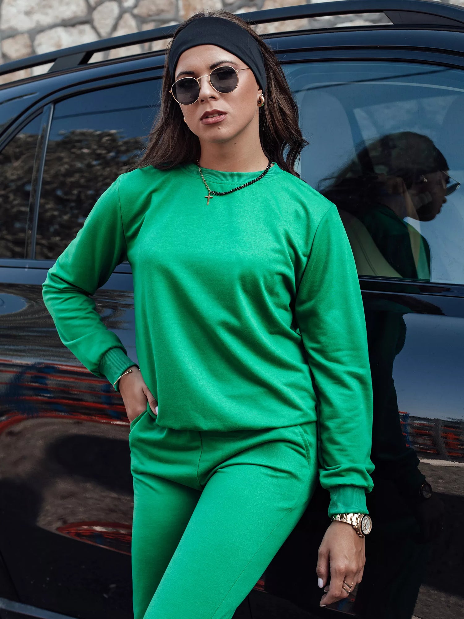 Women's green suit Milin