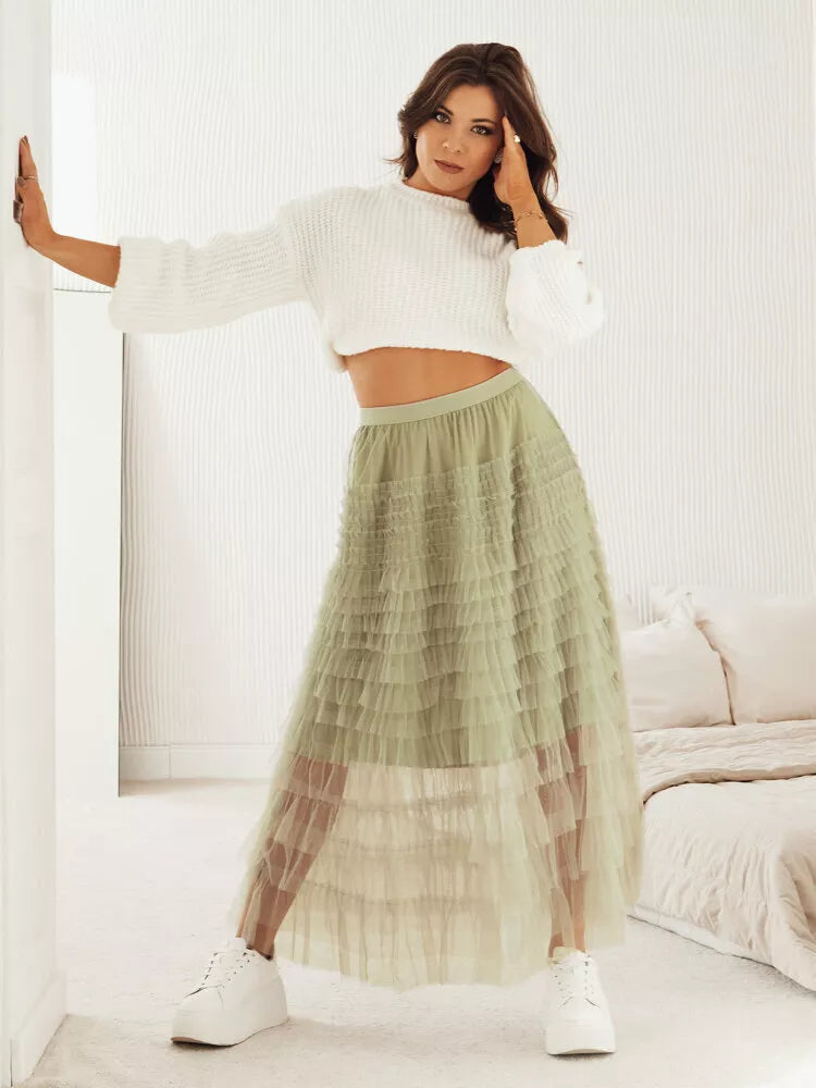 Women's greenish skirt Pastella