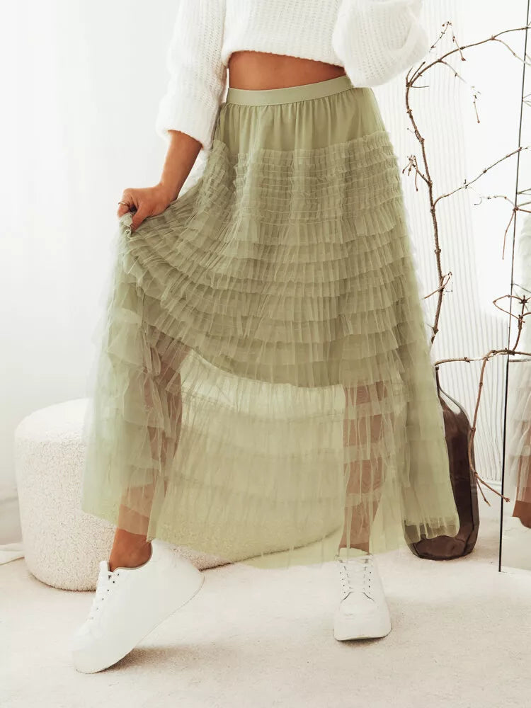 Women's greenish skirt Pastella