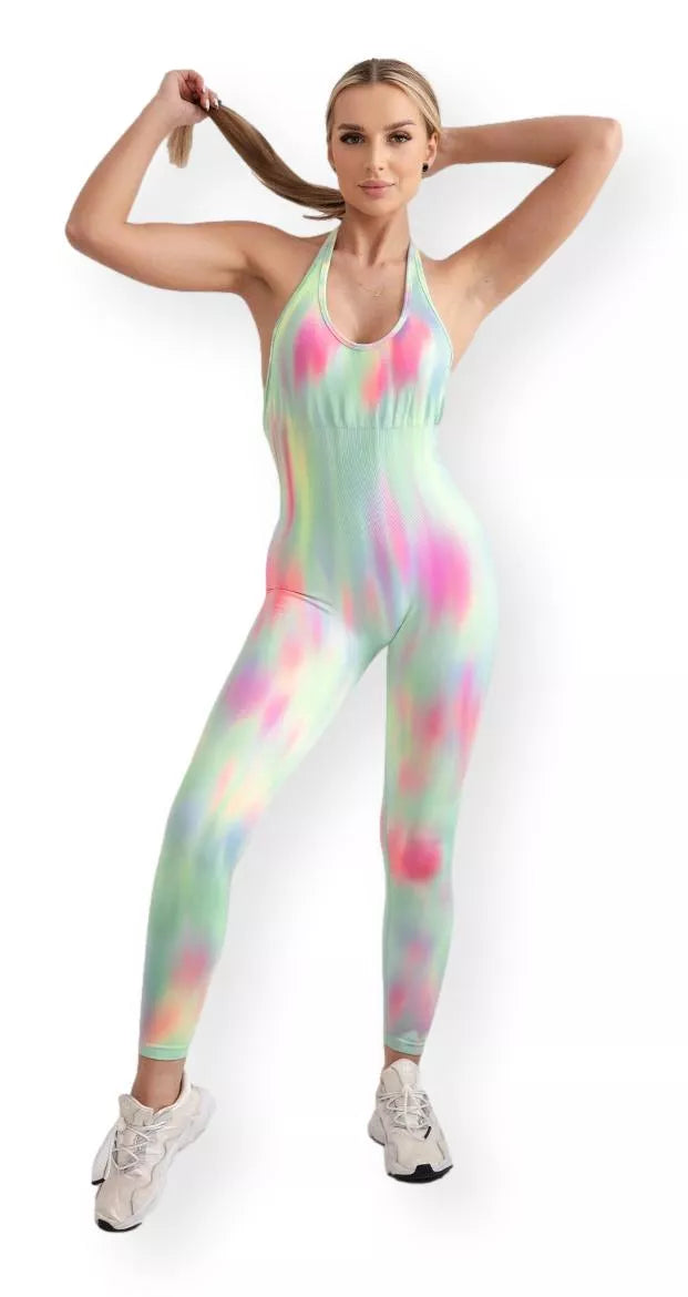 Women's green Slimy jumpsuit