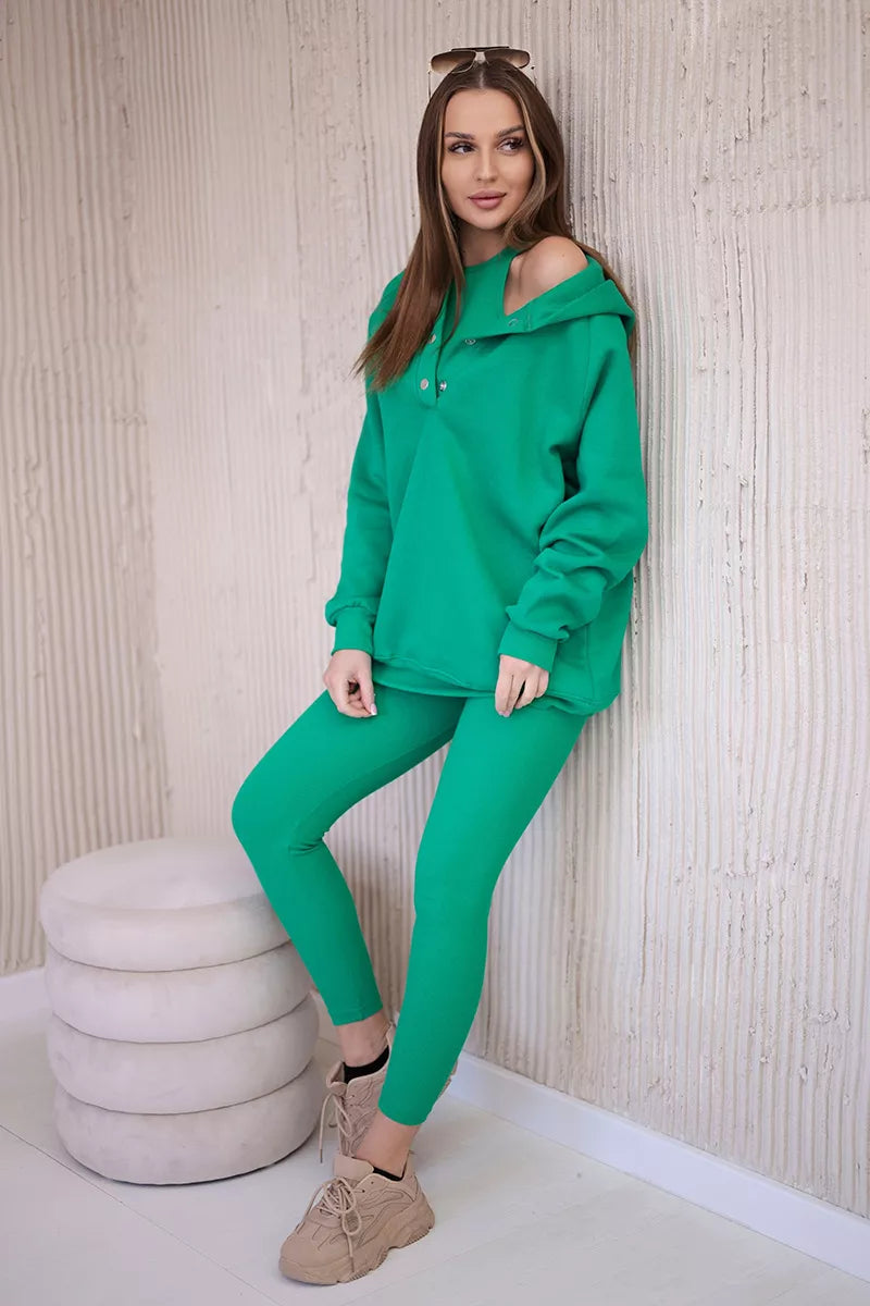Three-piece women's green suit Sitin