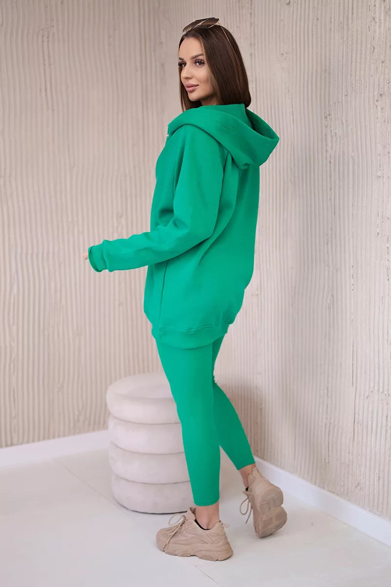Three-piece women's green suit Sitin