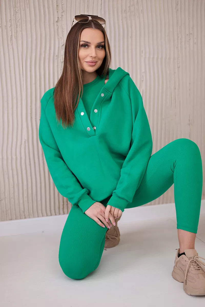 Three-piece women's green suit Sitin
