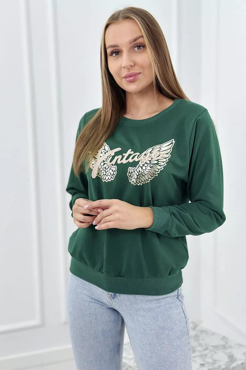 Women's green sweater Vintage