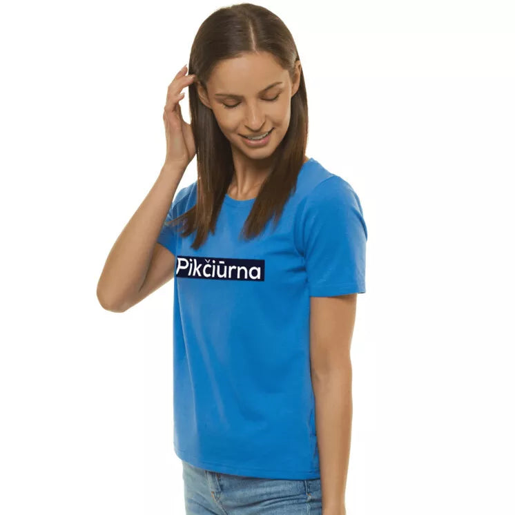 Women's blue T-shirt Pikčiūrna