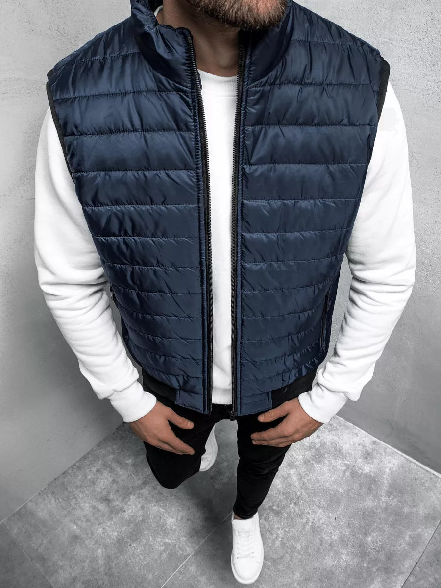 Men's quilted dark blue vest Lider