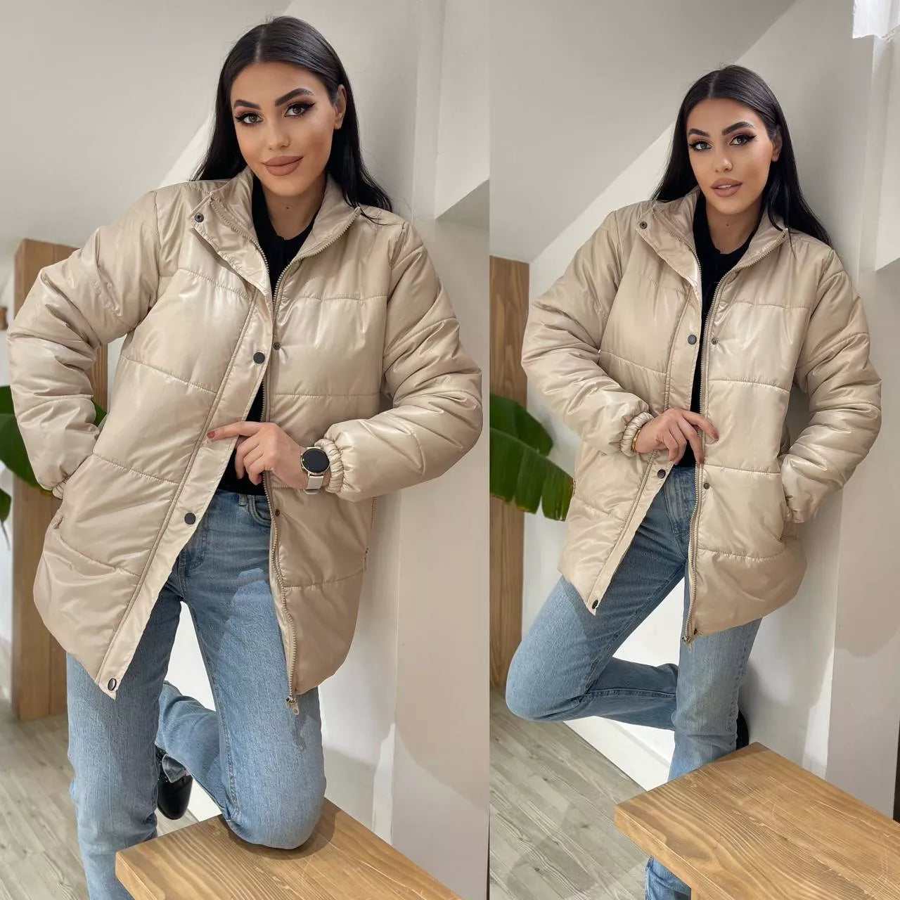 Stylish women's brown jacket Gebor