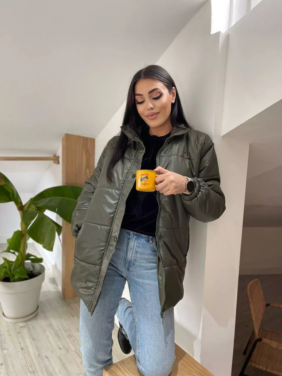 Stylish women's khaki jacket Gebor