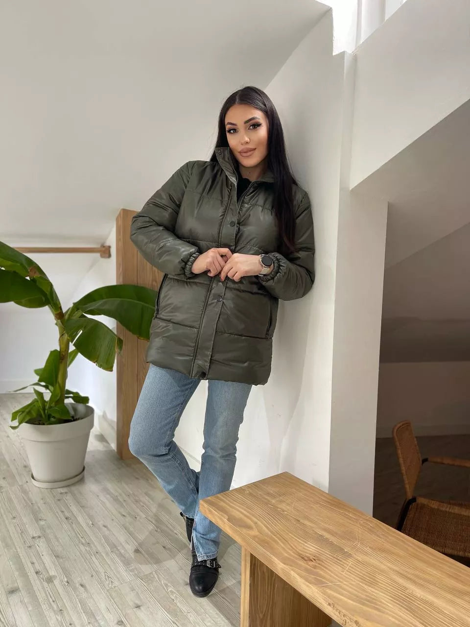 Stylish women's khaki jacket Gebor