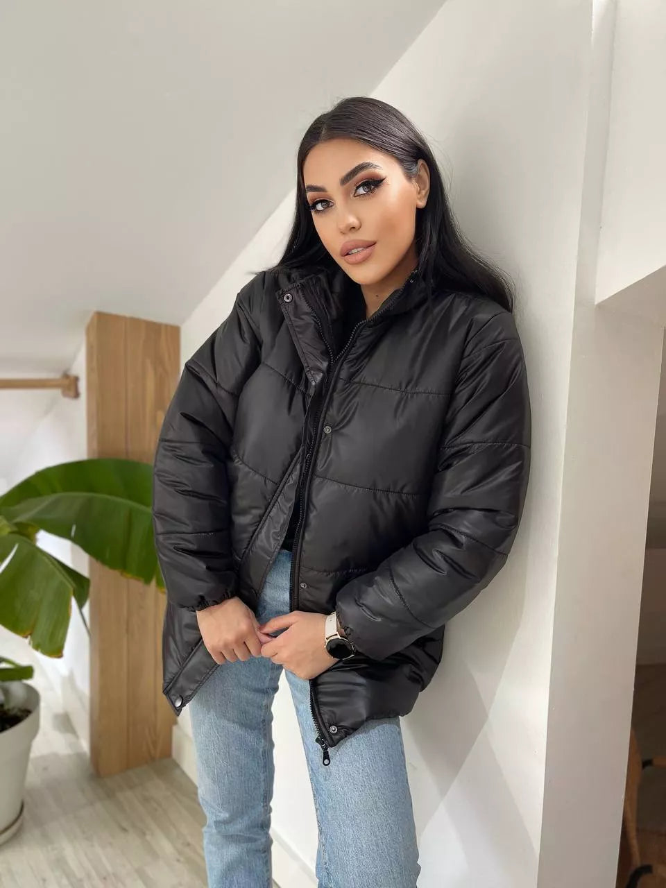 Stylish women's black jacket Gebor